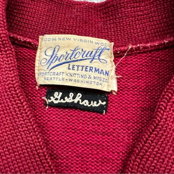 Vintage 1960s Wool Letterman Sweater Men's S - Picture 6 of 7